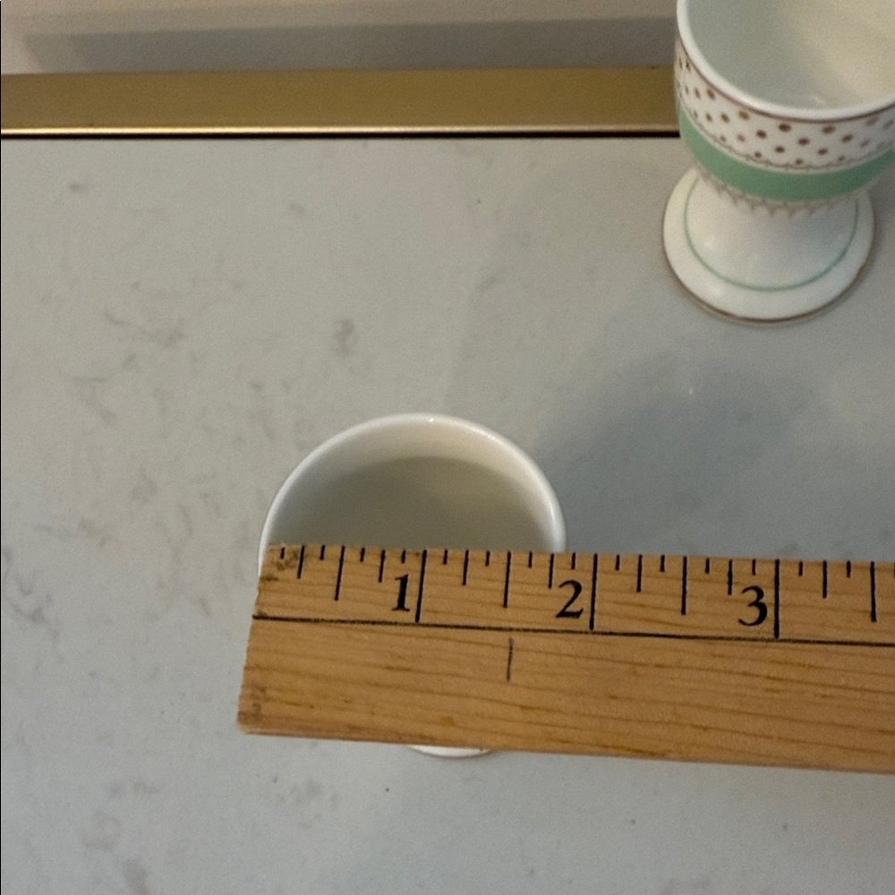 GRACE TEAWARE MINT GREEN GOLD Pin DOTS EGG CUP HOLDER STAND 4PC - Picture 4 of 5